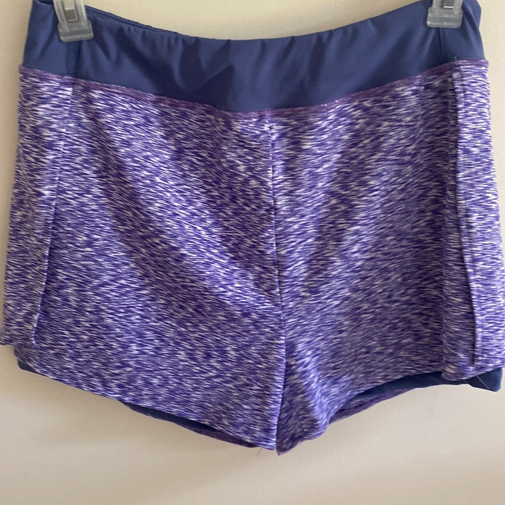 Laslulu Purple Exercise Athletic Shorts Size  XL
